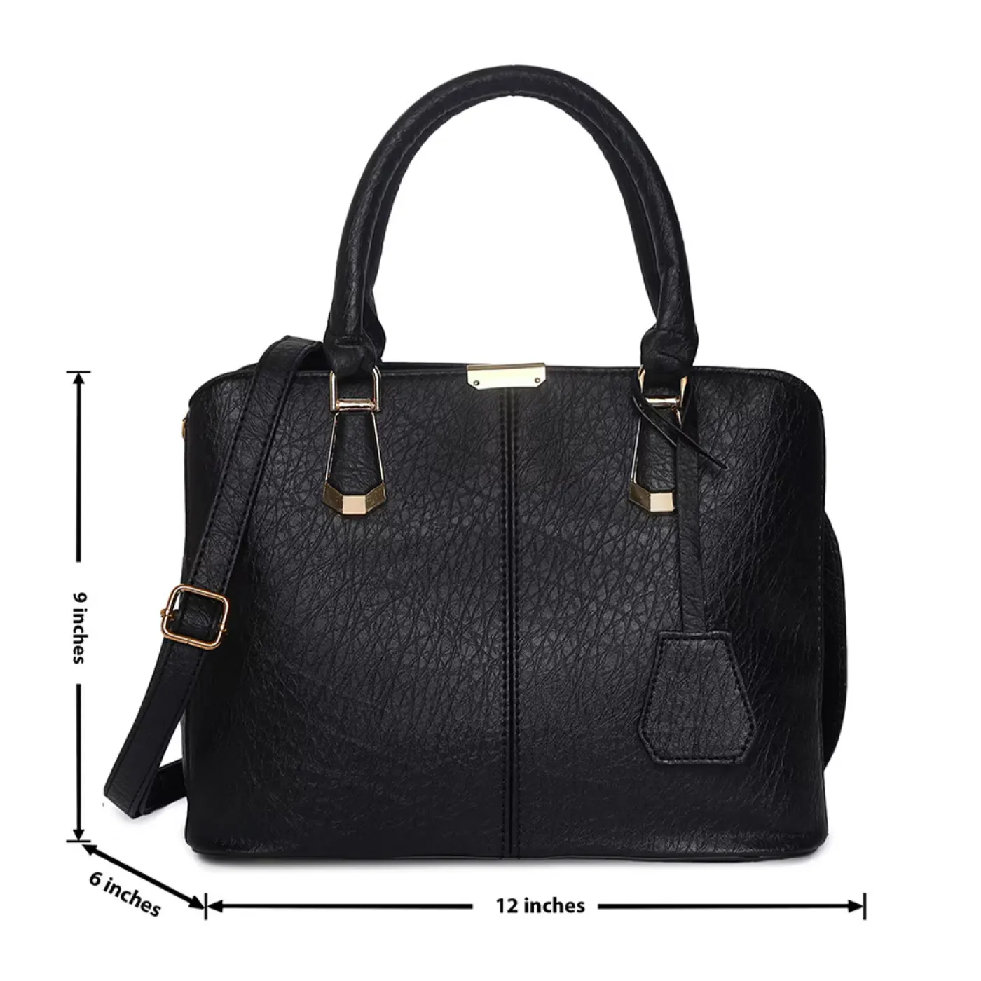 Women's Leather Handbag (Black) - Image 5